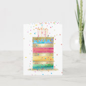 Carte Gâteau d'anniversaire avec Confetti et bougies (Devant)