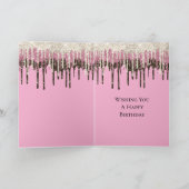 Carte Gâteau d'anniversaire avec Drips de Glitter de Crè (Intérieur)