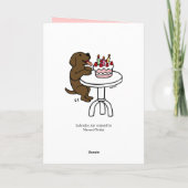 Carte Gâteau d'anniversaire Chocolat Labrador Cartoon Pl (Dos)