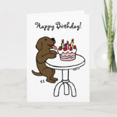 Carte Gâteau d'anniversaire Chocolat Labrador Cartoon Pl (Devant)