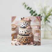 CARTE GÂTEAU D'ANNIVERSAIRE COUCHÉ TACHES DE LÉOPARD (Debout devant)