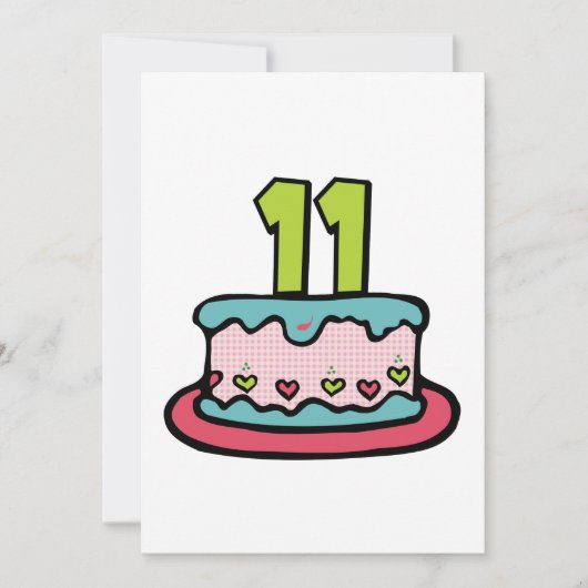 Carte Gâteau d'anniversaire de 11 ans (Devant)