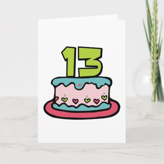 Carte Gâteau d'anniversaire de 13 ans (Devant)