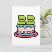 Carte Gâteau d'anniversaire de 22 ans (Debout devant)