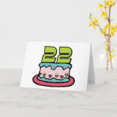 Carte Gâteau d'anniversaire de 22 ans (Fleur jaune)