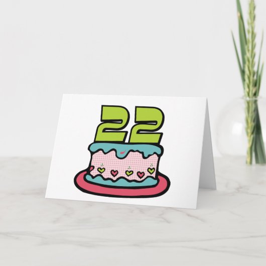 Carte Gâteau d'anniversaire de 22 ans (Devant)