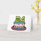 Carte Gâteau d'anniversaire de 24 ans (Fleur jaune)