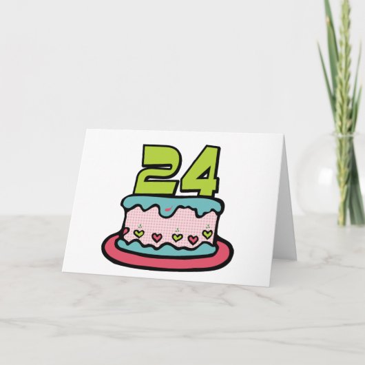 Carte Gâteau d'anniversaire de 24 ans (Devant)