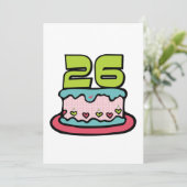 Carte Gâteau d'anniversaire de 26 ans (Debout devant)