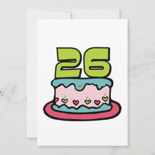 Carte Gâteau d'anniversaire de 26 ans
