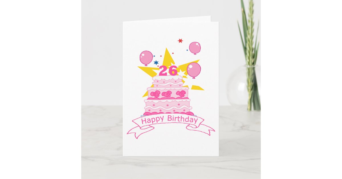 Carte Gateau D Anniversaire De 26 Ans Zazzle Be