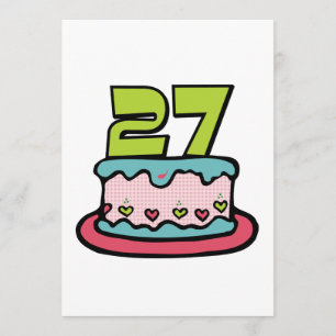Carte Gâteau d'anniversaire de 27 ans