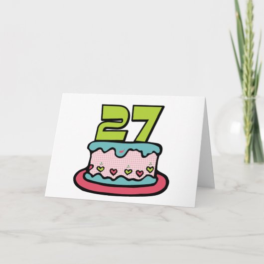 Carte Gâteau d'anniversaire de 27 ans (Devant)