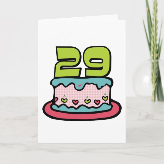 Carte Gâteau d'anniversaire de 29 ans (Devant)