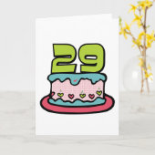 Carte Gâteau d'anniversaire de 29 ans (Fleur jaune)