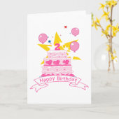 Carte Gâteau d'anniversaire de 2 ans (Fleur jaune)