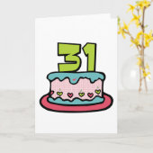 Carte Gâteau d'anniversaire de 31 ans (Fleur jaune)