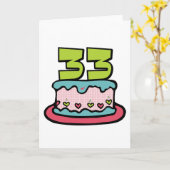 Carte Gâteau d'anniversaire de 33 ans (Fleur jaune)