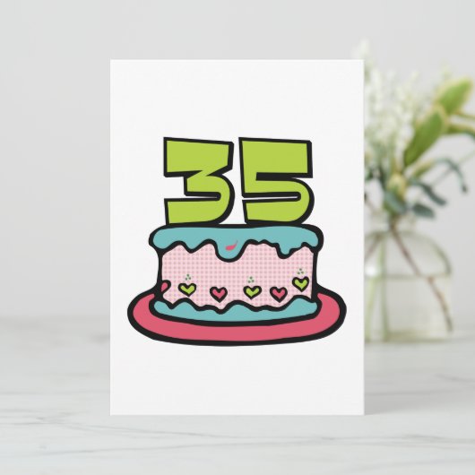 Carte Gâteau d'anniversaire de 35 ans (Debout devant)