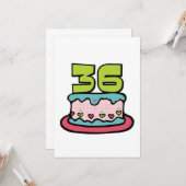 Carte Gâteau d'anniversaire de 36 ans (Devant/Arrière en situation)