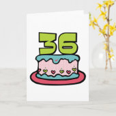 Carte Gâteau d'anniversaire de 36 ans (Fleur jaune)