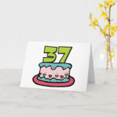 Carte Gâteau d'anniversaire de 37 ans (Fleur jaune)