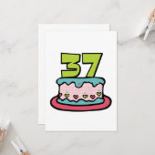 Carte Gâteau d'anniversaire de 37 ans (Devant/Arrière en situation)
