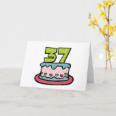 Carte Gâteau d'anniversaire de 37 ans (Fleur jaune)