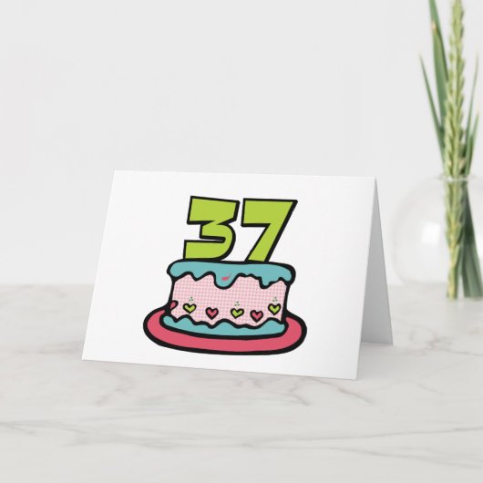Carte Gâteau d'anniversaire de 37 ans (Devant)
