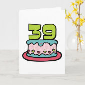 Carte Gâteau d'anniversaire de 39 ans (Fleur jaune)