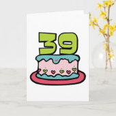 Carte Gâteau d'anniversaire de 39 ans (Fleur jaune)