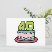 Carte Gâteau d'anniversaire de 40 ans (Debout devant)