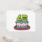 Carte Gâteau d'anniversaire de 42 ans (Devant/Arrière en situation)