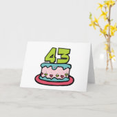 Carte Gâteau d'anniversaire de 43 ans (Fleur jaune)