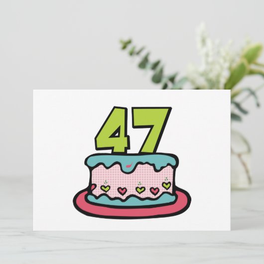 Carte Gâteau d'anniversaire de 47 ans (Debout devant)