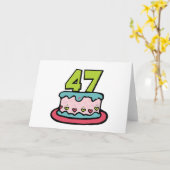 Carte Gâteau d'anniversaire de 47 ans (Fleur jaune)