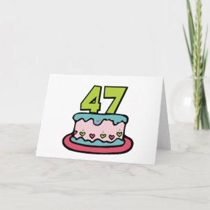 Carte Gâteau d'anniversaire de 47 ans
