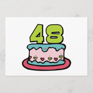 Carte Gâteau d'anniversaire de 48 ans