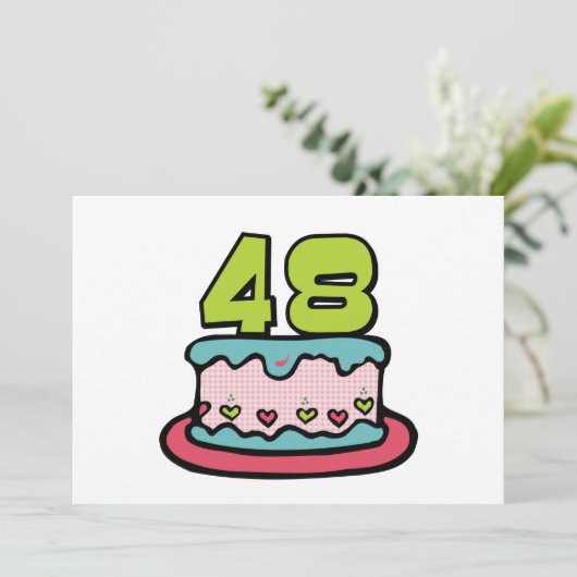 Carte Gâteau d'anniversaire de 48 ans (Debout devant)