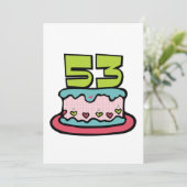 Carte Gâteau d'anniversaire de 53 ans (Debout devant)