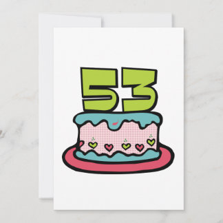 Carte Gâteau d'anniversaire de 53 ans