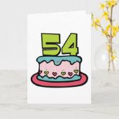 Carte Gâteau d'anniversaire de 54 ans (Fleur jaune)