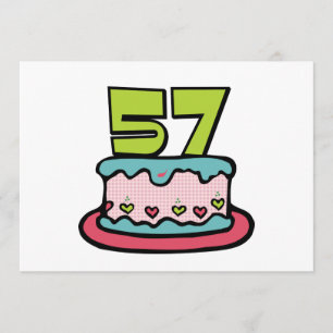 Carte Gâteau d'anniversaire de 57 ans