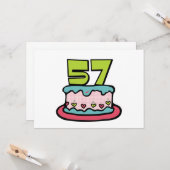 Carte Gâteau d'anniversaire de 57 ans (Devant/Arrière en situation)