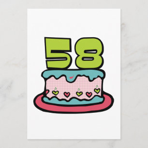 Carte Gâteau d'anniversaire de 58 ans