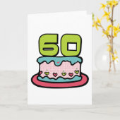 Carte Gâteau d'anniversaire de 60 ans (Fleur jaune)