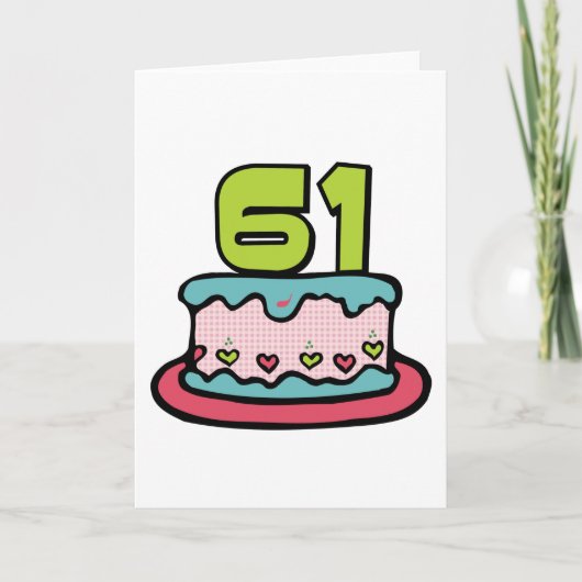Carte Gâteau d'anniversaire de 61 ans (Devant)