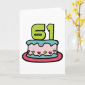 Carte Gâteau d'anniversaire de 61 ans (Fleur jaune)
