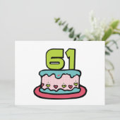 Carte Gâteau d'anniversaire de 61 ans (Debout devant)