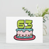 Carte Gâteau d'anniversaire de 63 ans (Debout devant)